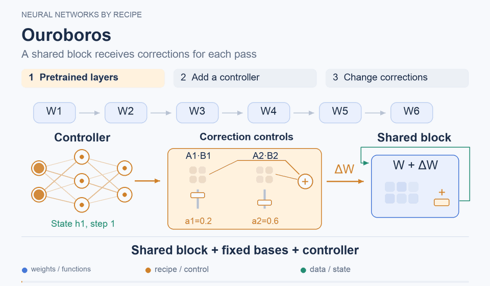 Ouroboros: Shared block + fixed bases + controller